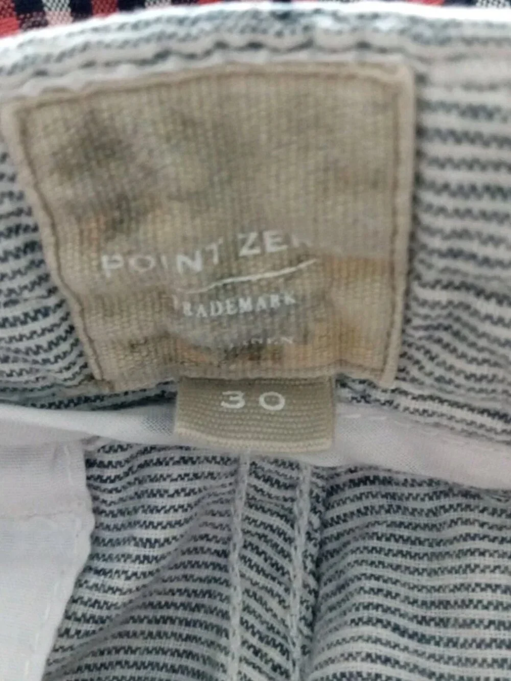 Point Zero Linen Blend Shorts Men's Size 30 Waist Gray Striped Chino Shorts